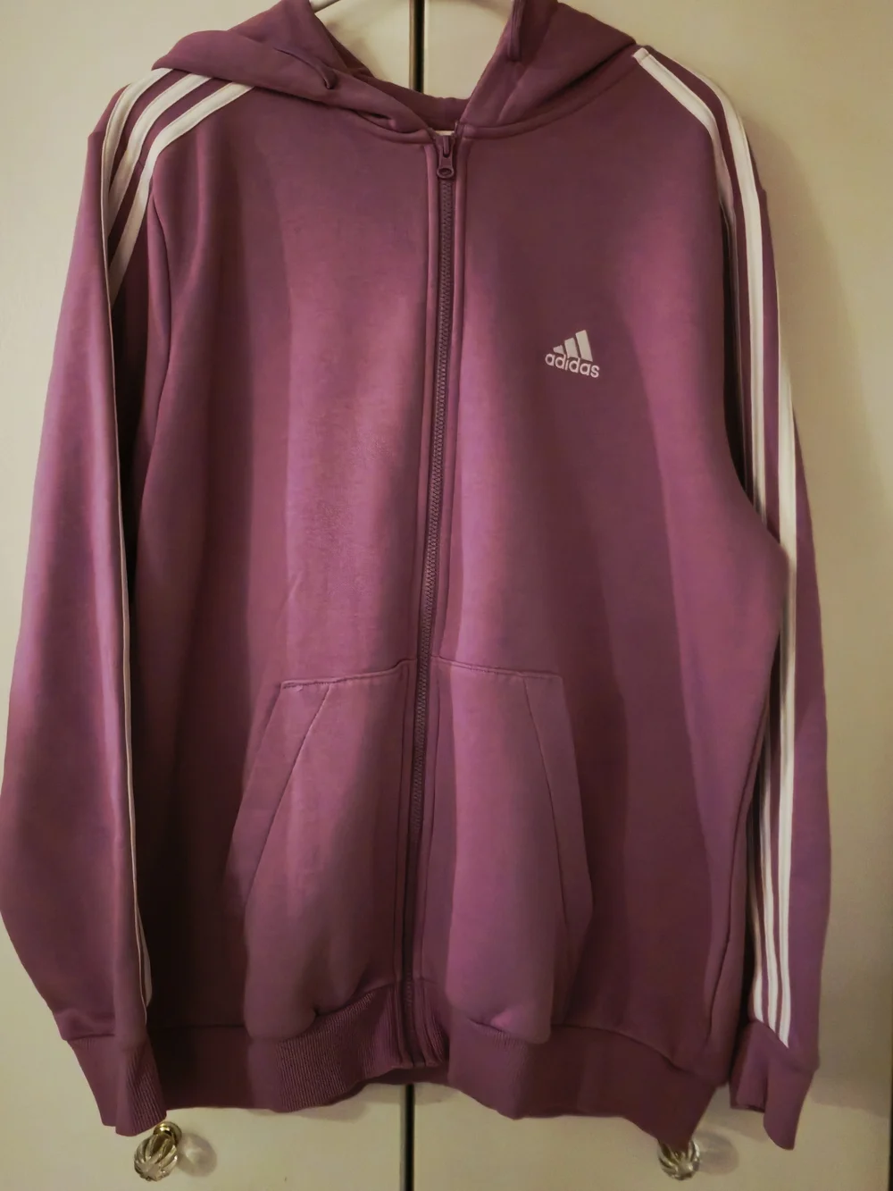 Adidas Women's Purple Zip-Up Hoodie Sweatshirt